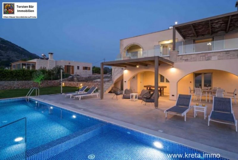 Drapanos Kreta, Drapanos, exklusive freistehende Steinvilla - unverbautem Panoramablick Haus kaufen